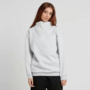 Adidas Grey  Heathered Mock Neck Sweatshirt